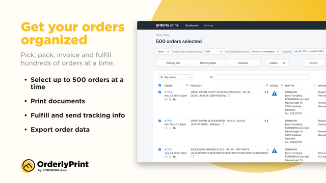 OrderlyPrint ‑ Pack & Invoice