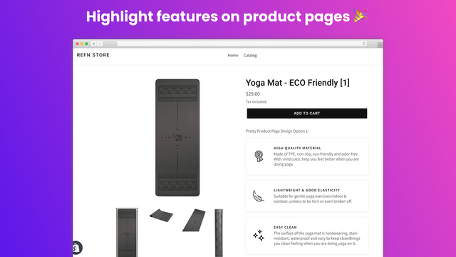 Pretty Product Features