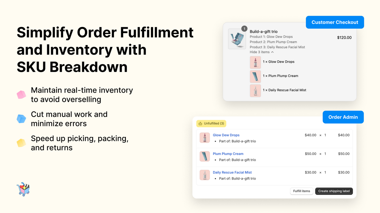 Easy Bundle Order Fulfillment and Inventory with SKU Breakdown