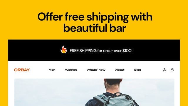 Free Shipping & Hello Bar