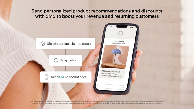 iPhone displaying SMS with discount code reminder