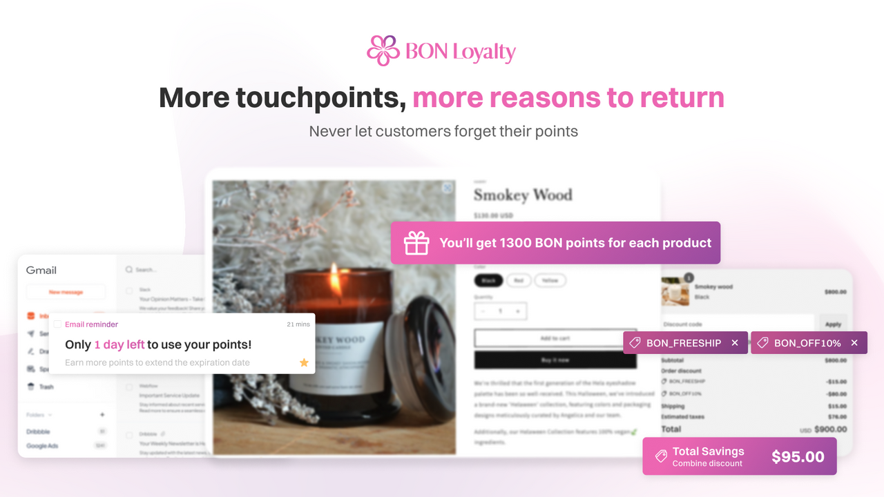 BON Loyalty: Shopify loyalty app earn points & redeem actions