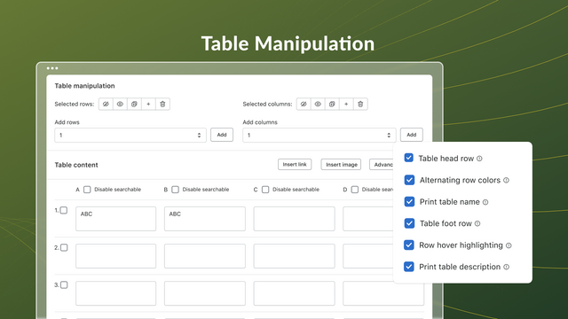 TablePress ‑ Data Tables