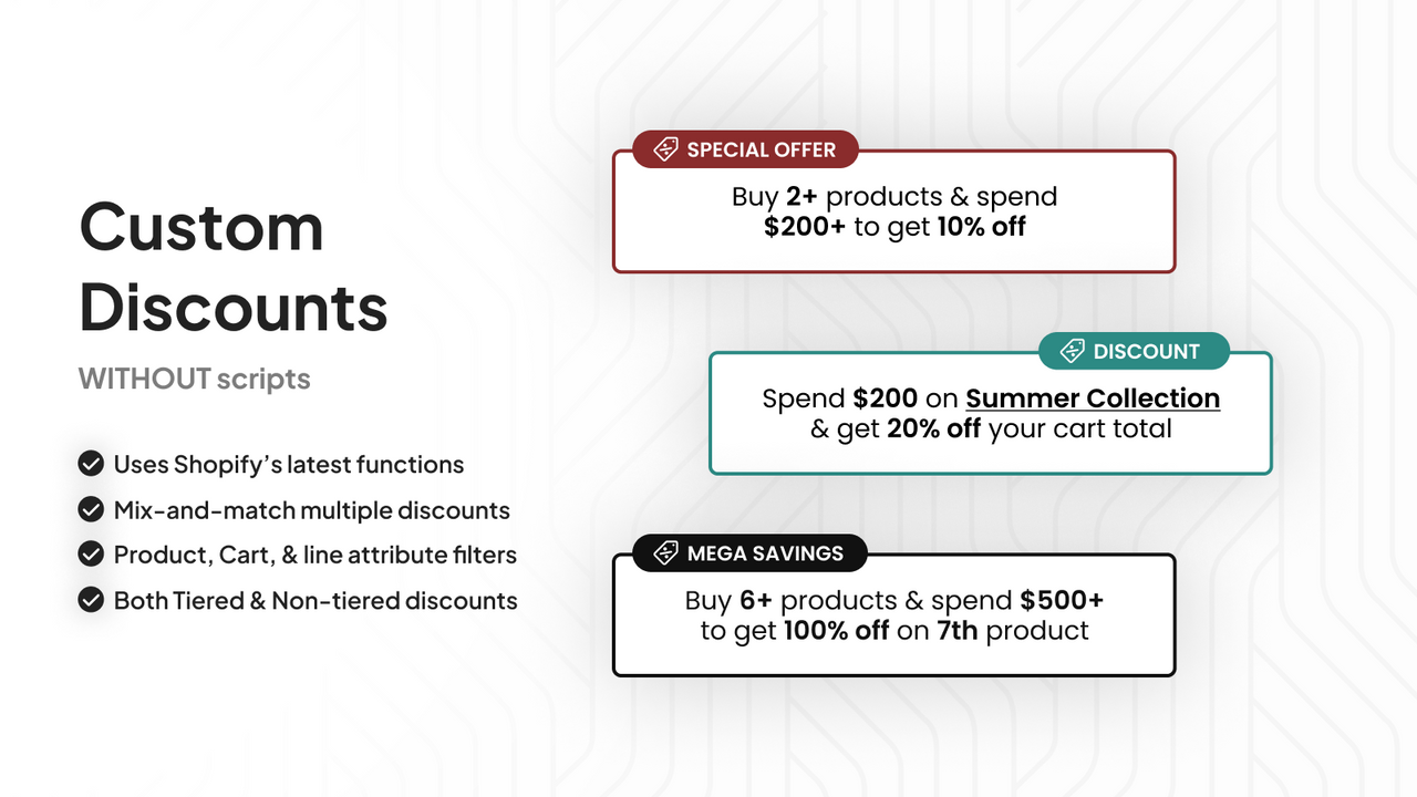 Custom Discounts with Functions WITHOUT using Script Editor
