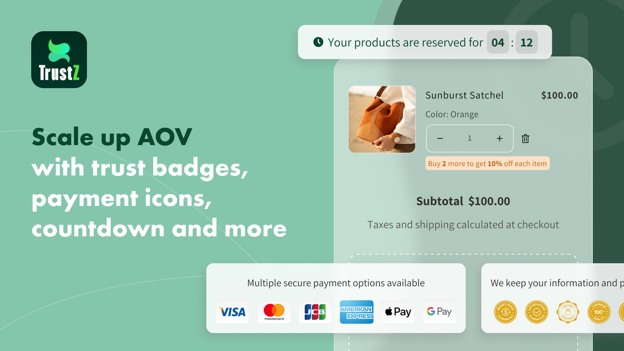 TZ Trust Badges, Payment Icons