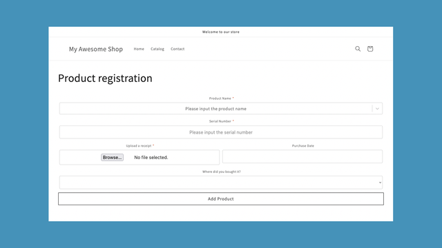 My Product Registration