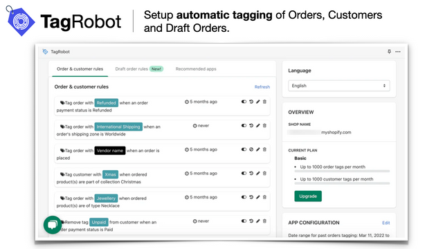 TR: Auto Tag Orders, Customers