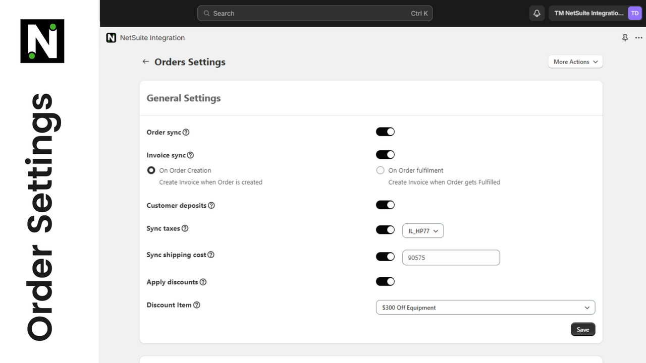 Order Settings