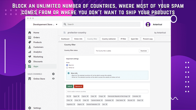 Block an unlimited number of countries