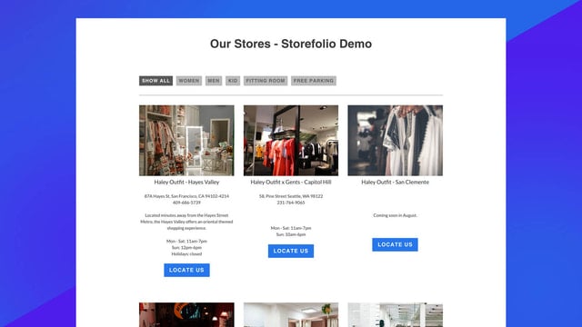 Storefolio ‑ store locator