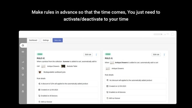 Save your time by making rules in advance.