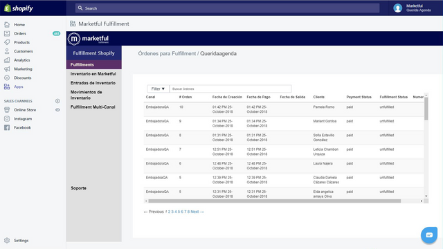 Fulfillments requested to marketful