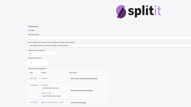 Splitit On‑Site Messaging