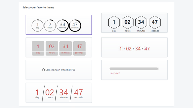 All countdown timer - dashboard