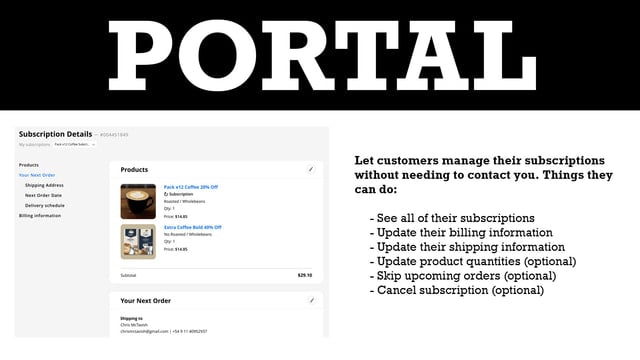 The Customer Portal lets customers manage everything themselves