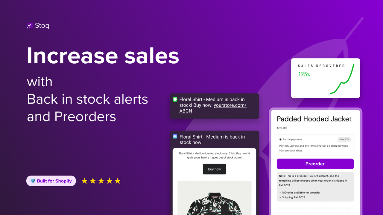 PreOrder & Back In Stock alerts to increase sales