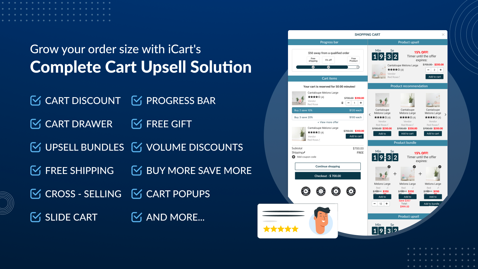 iCart Cart Drawer Cart Upsell