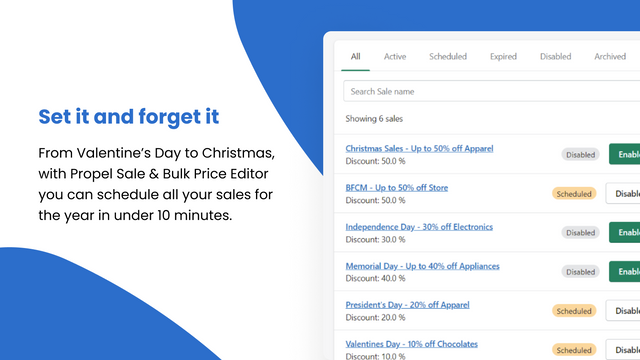 Propel Sale Bulk Price Editor