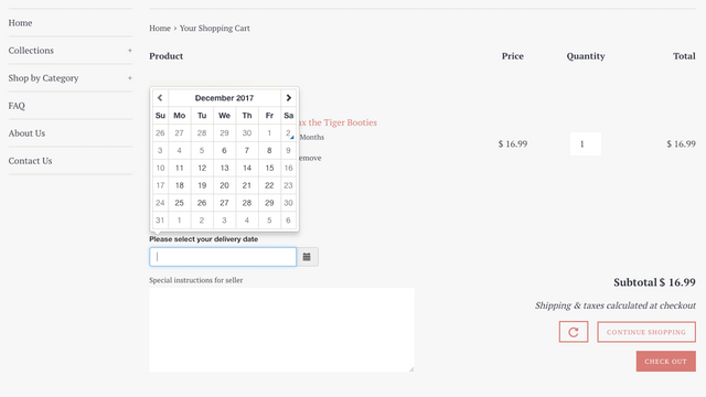 1‑Click Delivery Date Picker