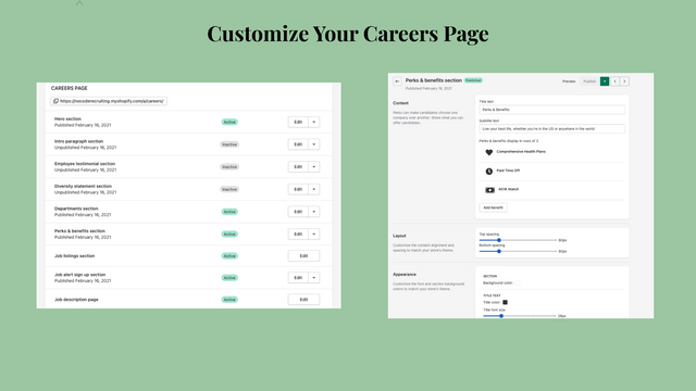ShopHire Careers Page Builder