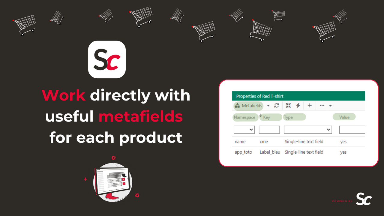 Work directly with useful metafields for each product