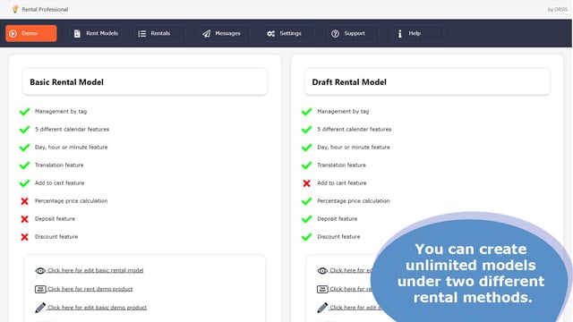 You can create unlimited models under two different methods