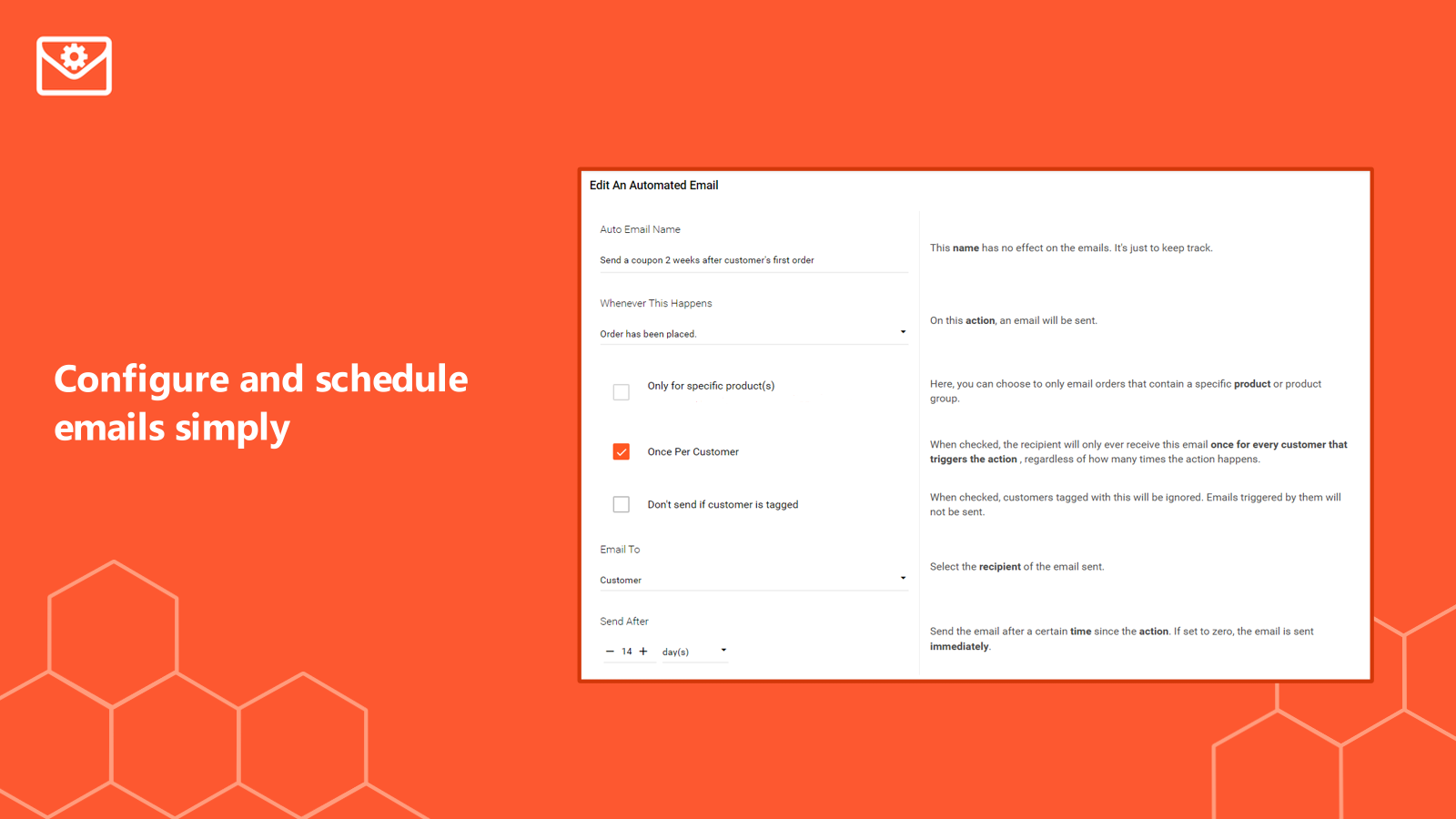 Configure and schedule emails simply