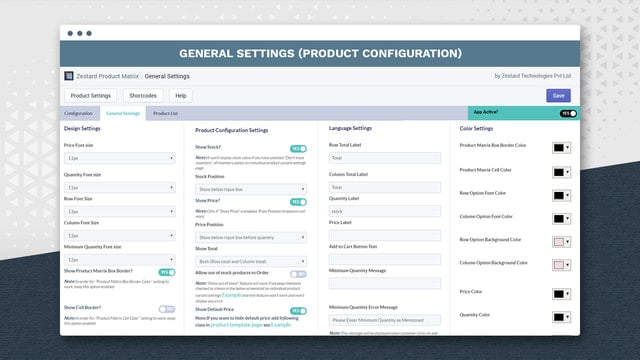 Zestard Product Matrix