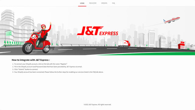 J&T Express Shopify Home Page