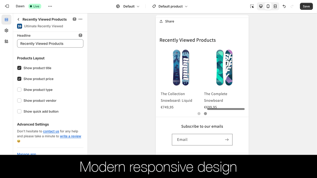 Modern responsive design