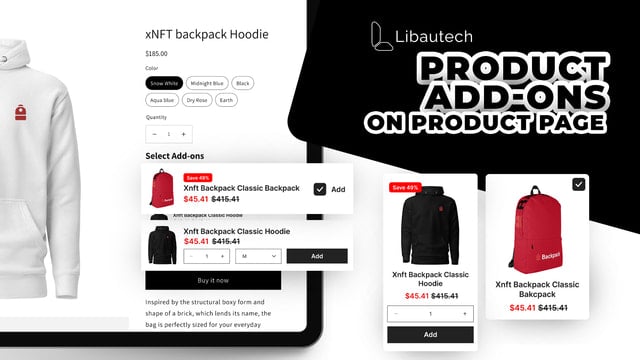 Product Add-ons Upsell offer on the Product Page