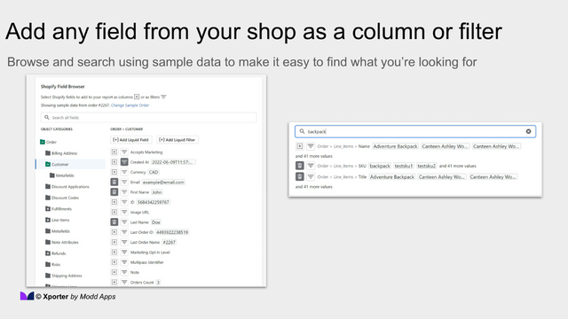 Add any shopify field to your reports