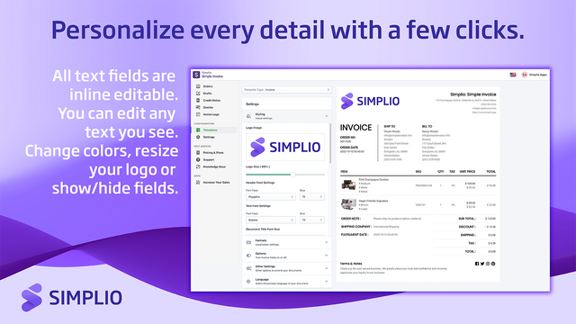 Simple Invoice ‑ Order Printer