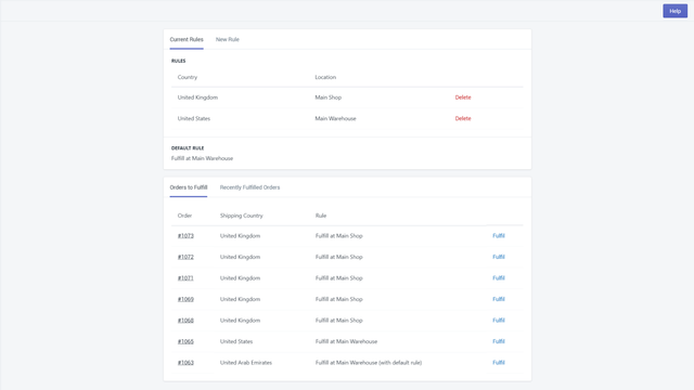 Location Based Fulfillment