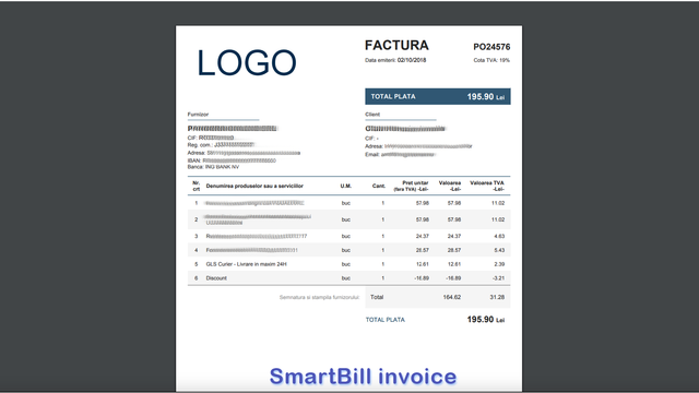 Generated invoice