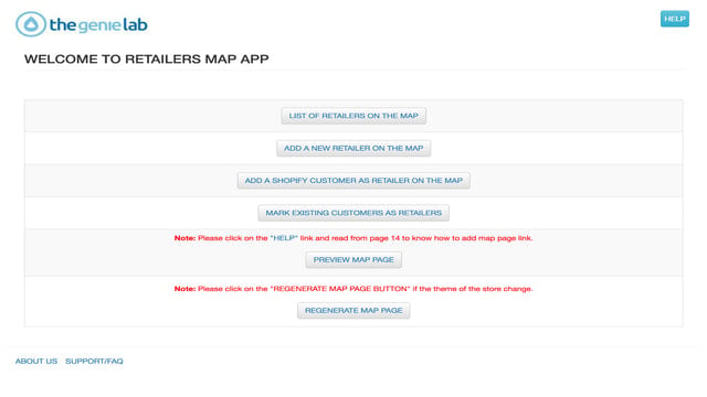 Store locator Dashboard