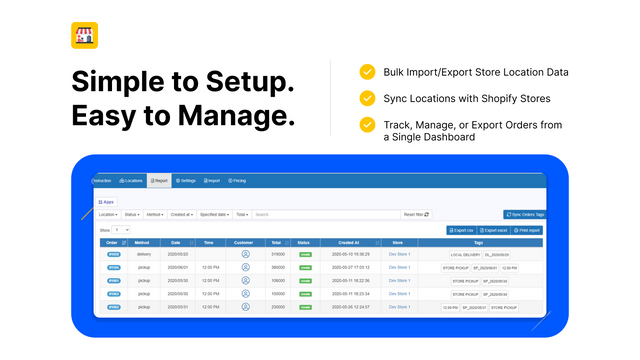 store pickup on frontend