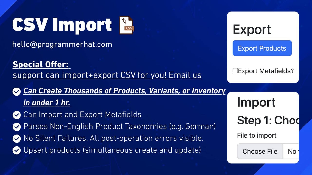 PH CSV Import&Inventory Update