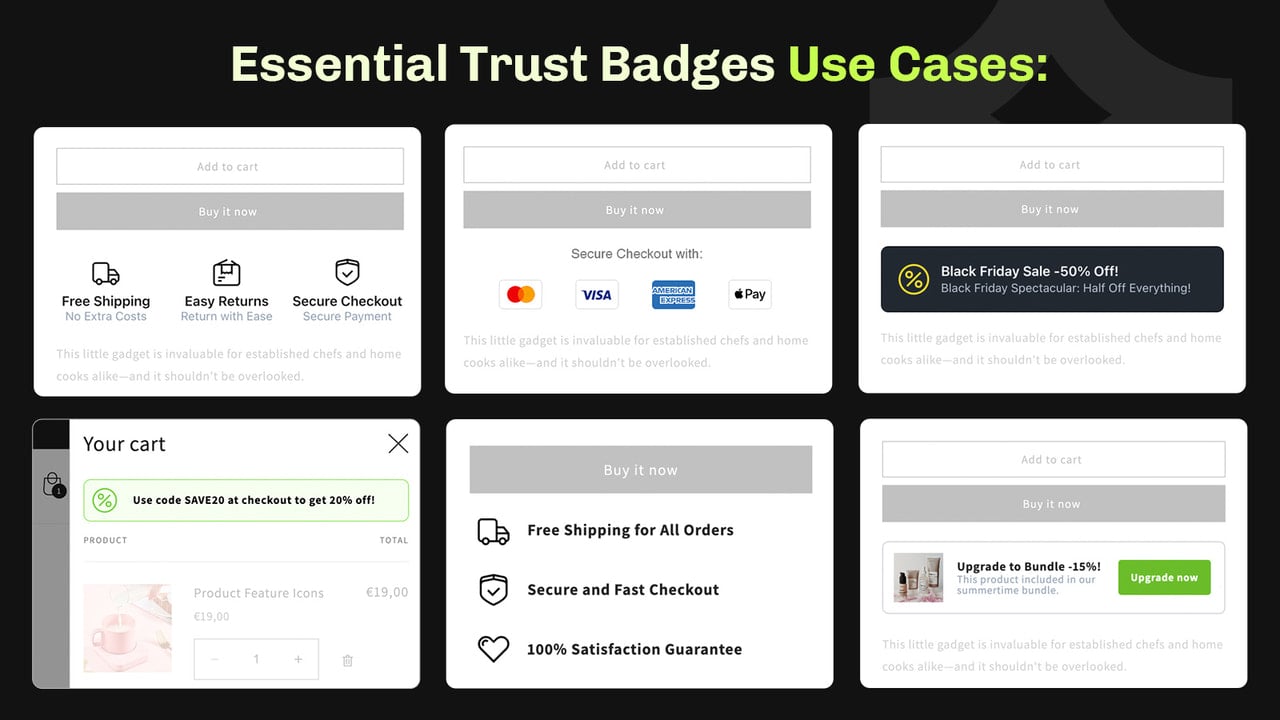 Shopify trust badges use cases