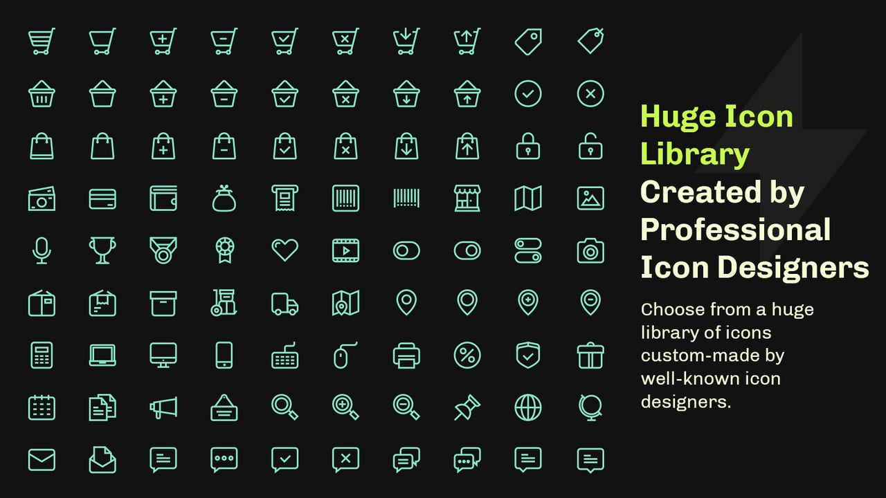 Huge icon library for Shopify store