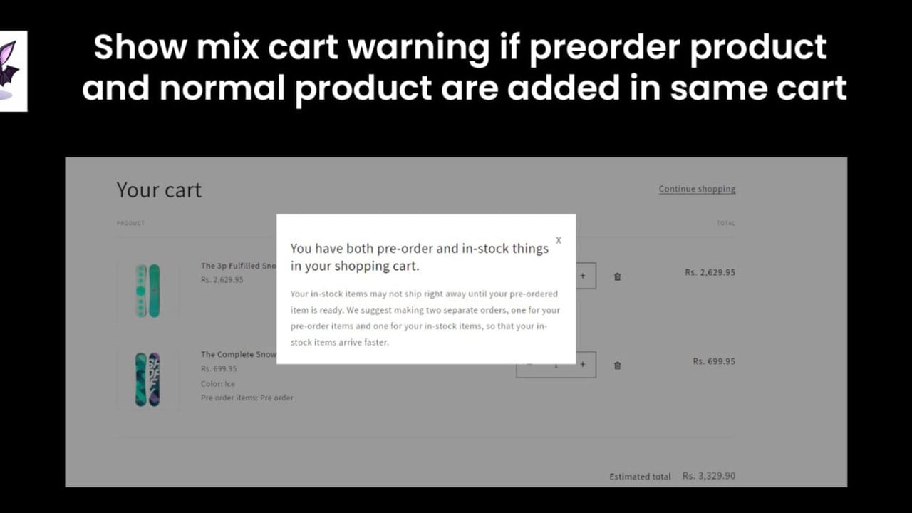 MIXED CART WARNING