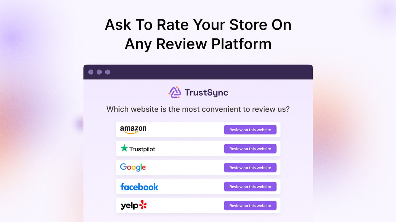 Let your customer pick where you want them to leave a review