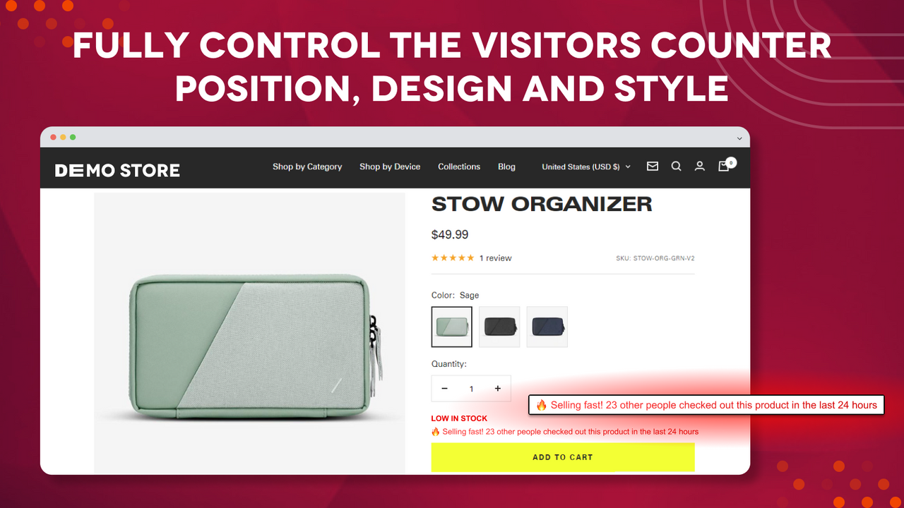 Contador Product Visitors Counter shows live view in a store