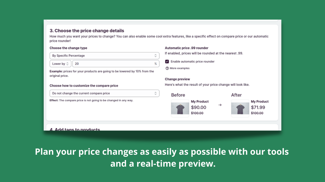 Plan your price changes as easily as possible with many features