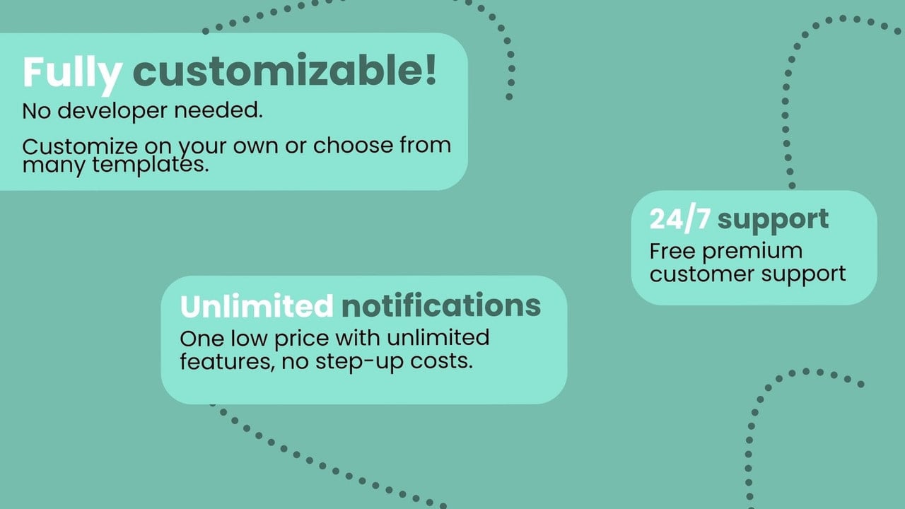 Fully customizable and 24/7 app support