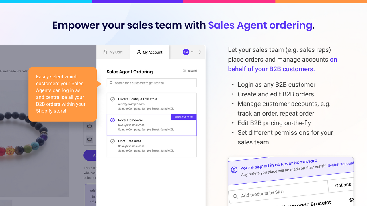 Empower your sales team with Sales Agent ordering