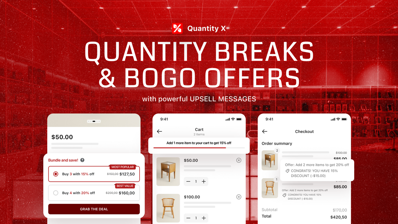 quantity x quantity breaks app