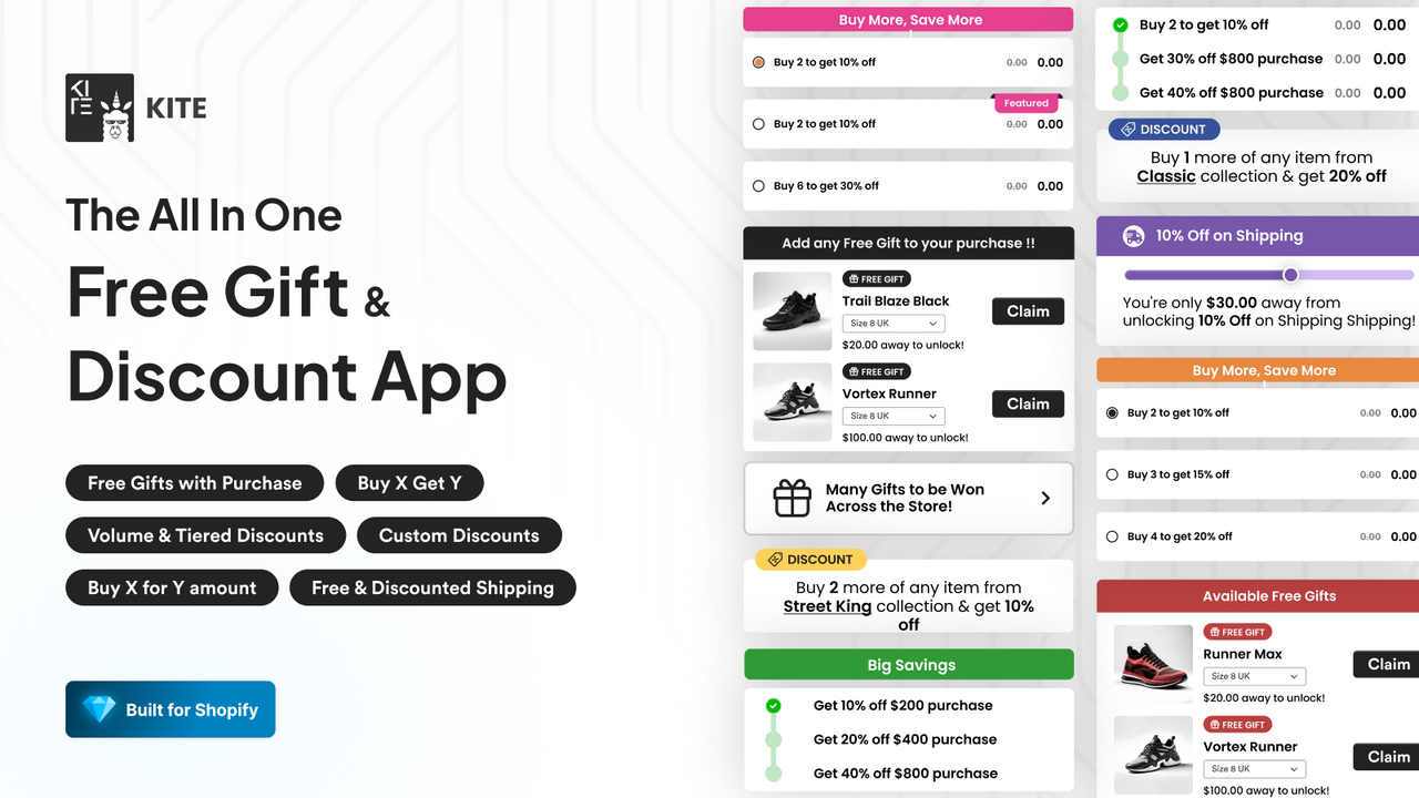 Kite : Free Gift & Discount