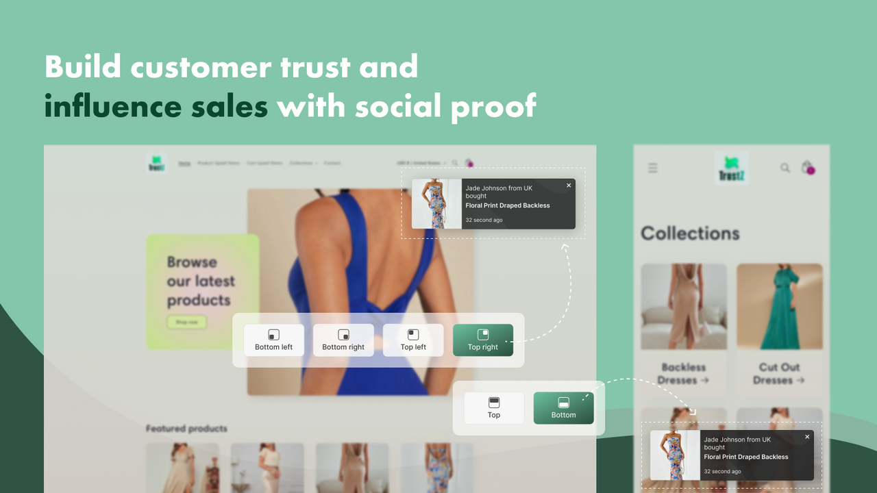 Build customer trust and influence sales with sales pop-up noti