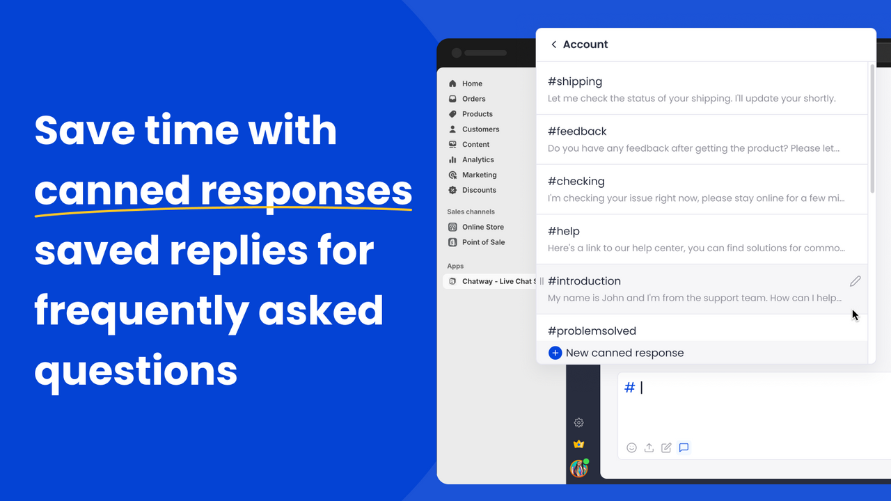 Canned responses saved replies for live chat inbox customer care